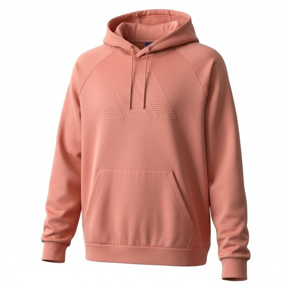 Adidas Game Go Big Logo Hoodie Pullover Peach Orange Size Large
